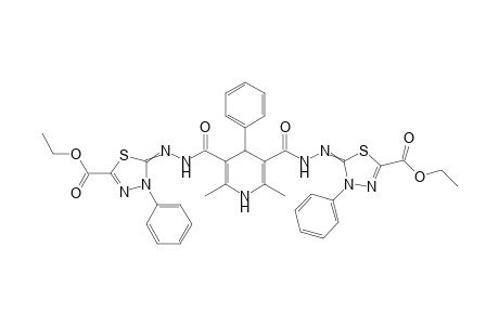 Diethyl 5,5'-((2,6-dimethyl-4-phenyl-1,4-dihydropyridine-3,5-dicarbonyl)bis(hydrazin-2-yl-1-ylidene))(bis(4-phenyl-4,5-dihydro-1,3,4-thiadiazole-2-carboxylate)