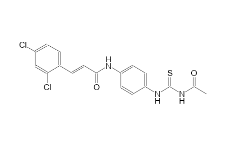 (2E)-N-(4-{[(acetylamino)carbothioyl]amino}phenyl)-3-(2,4-dichlorophenyl)-2-propenamide