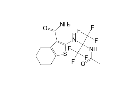 2-([1-(Acetylamino)-2,2,2-trifluoro-1-(trifluoromethyl)ethyl]amino)-4,5,6,7-tetrahydro-1-benzothiophene-3-carboxamide
