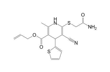 3-pyridinecarboxylic acid, 6-[(2-amino-2-oxoethyl)thio]-5-cyano-1,4-dihydro-2-methyl-4-(2-thienyl)-, 2-propenyl ester