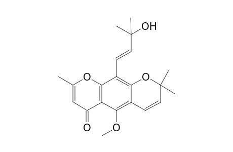2H,6H-Benzo[1,2-b:5,4-b']dipyran-6-one, 10-(3-hydroxy-3-methyl-1-butenyl)-5-methoxy-2,2,8-trimethyl-