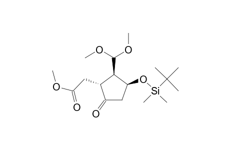 (+-)-4.beta.-tert-butyldimethylsilyloxy-3.beta.-dimethoxymethyl-2.alpha.-methoxycarbonylmethylcyclopentane-1-one