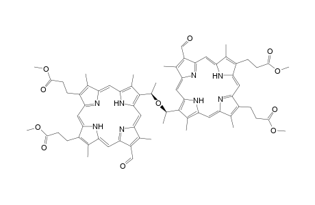 1-[2-Formyl-1,3,5,8-tetramethyl-6,7-bis(2-methoxycarbonylethyl)porphyrin-4-yl]-1-ethyl 1-[4-formyl-1,3,5,8-tetramethyl-6,7-bis(2-methoxycarbonylethyl)porphrin-2-yl)-1-ethyl ether .beta.-isomer