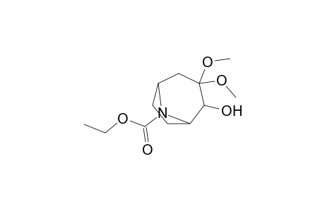 Ethyl 3,3-dimethoxy4-hydroxy-8-azabicyclo[3.2.1]octane-8-carboxylate