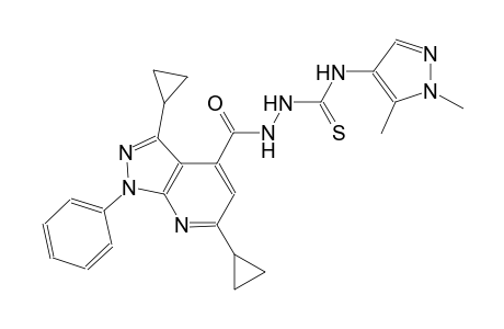2-[(3,6-dicyclopropyl-1-phenyl-1H-pyrazolo[3,4-b]pyridin-4-yl)carbonyl]-N-(1,5-dimethyl-1H-pyrazol-4-yl)hydrazinecarbothioamide