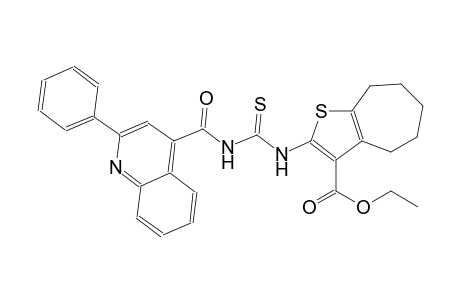 ethyl 2-[({[(2-phenyl-4-quinolinyl)carbonyl]amino}carbothioyl)amino]-5,6,7,8-tetrahydro-4H-cyclohepta[b]thiophene-3-carboxylate
