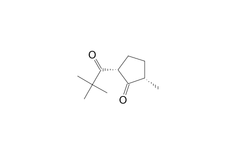 Cyclopentanone, 2-(2,2-dimethyl-1-oxopropyl)-5-methyl-, trans-