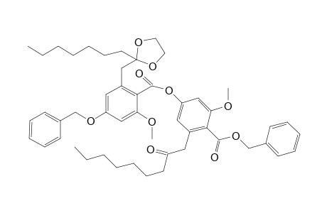 benzyl 4-[4'-benzyloxy-6'-{(2''-heptyl-1'',3''-dioxolan-2''-yl)methyl}-2'-methoxybenzoyloxy]-2-methoxy-6-(2-oxononyl)benzoate