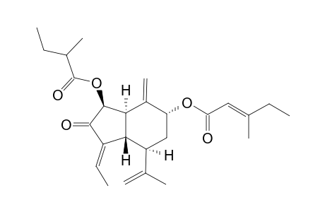 SONGARICALARIN_D;(3-S,3A-R,5-S,7-S,7A-S)-1-(1-ETHYLIDENE)-OCTAHYDRO-3-[(2-METHYLBUTANOYL)-OXY]-4-METHYLIDENE-7-PROPYLENE-2-OXO-1-H-