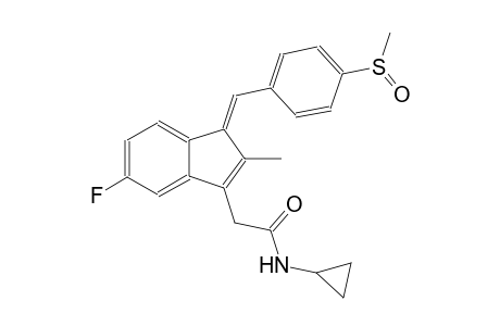 1H-indene-3-acetamide, N-cyclopropyl-5-fluoro-2-methyl-1-[[4-(methylsulfinyl)phenyl]methylene]-, (1E)-
