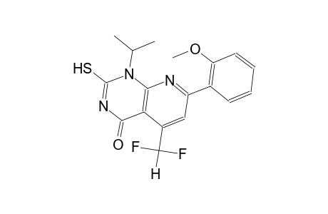 pyrido[2,3-d]pyrimidin-4(1H)-one, 5-(difluoromethyl)-2-mercapto-7-(2-methoxyphenyl)-1-(1-methylethyl)-