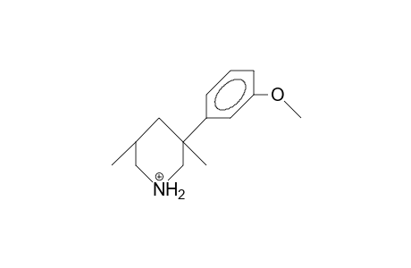 R-3-(3-Methoxy-phenyl)-3,trans-5-dimethyl-piperidinium cation