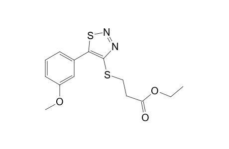 3-[[5-(3-methoxyphenyl)-4-thiadiazolyl]thio]propanoic acid ethyl ester