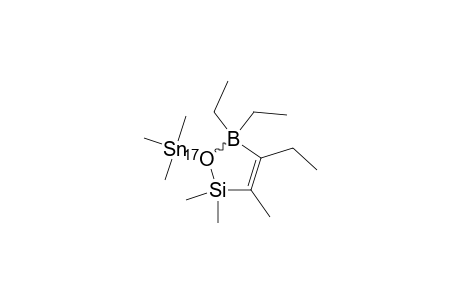 4,5,5-TRIETHYL-2,5-DIHYDRO-2,2,3-TRIMETHYL-1-(TRIMETHYLSTANNYL)-1,2,5-OXONIASILABORATOLE