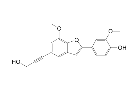 2-(4-Hydroxy-3-methoxyphenyl)-5-(3-hydroxyprop-1-ynyl)-7-methoxybenzofuran