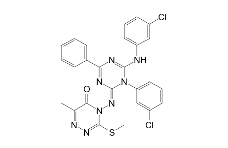 6-(3-Chlorophenyl)amino-2-(6-methyl-3-methylthio-5-oxo-4,5-dihydro-1,2,4-triazin-4-ylimino)-1-(3-chlorophenyl)-4-phenyl-1,2-dihydro-1,3,5-triazine