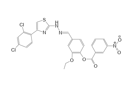 4-((E)-{[4-(2,4-dichlorophenyl)-1,3-thiazol-2-yl]hydrazono}methyl)-2-ethoxyphenyl 3-nitrobenzoate