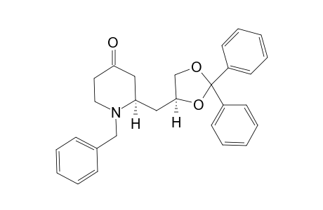 syn-(2RS)-1-Benzyl-2-[(4SR)-2,2-Diphenyl-1,3-dioxolan-4-ylmethyl]piperidin-4-one