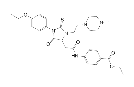 ethyl 4-[({1-(4-ethoxyphenyl)-3-[2-(4-methyl-1-piperazinyl)ethyl]-5-oxo-2-thioxo-4-imidazolidinyl}acetyl)amino]benzoate