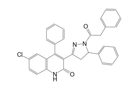 6-chloro-4-phenyl-3-[5-phenyl-1-(phenylacetyl)-4,5-dihydro-1H-pyrazol-3-yl]-2(1H)-quinolinone