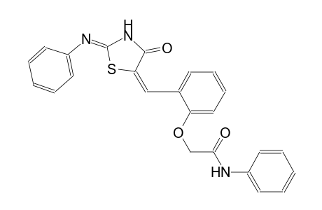 2-(2-{(E)-[(2Z)-4-oxo-2-(phenylimino)-1,3-thiazolidin-5-ylidene]methyl}phenoxy)-N-phenylacetamide