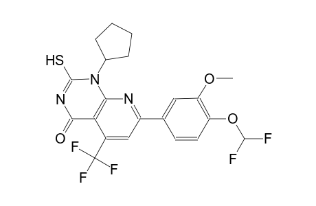 pyrido[2,3-d]pyrimidin-4(1H)-one, 1-cyclopentyl-7-[4-(difluoromethoxy)-3-methoxyphenyl]-2-mercapto-5-(trifluoromethyl)-