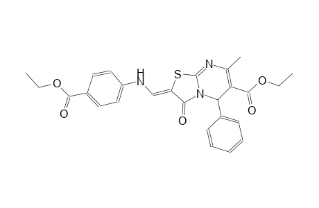 ethyl (2Z)-2-{[4-(ethoxycarbonyl)anilino]methylene}-7-methyl-3-oxo-5-phenyl-2,3-dihydro-5H-[1,3]thiazolo[3,2-a]pyrimidine-6-carboxylate