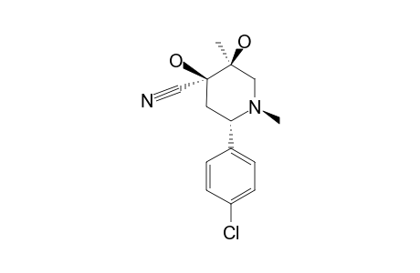 3E,4A-DIHYDROXY-1,3E-DIMETHYL-2E-(4-CHLOROPHENYL)-4E-CYANOPIPERIDINE