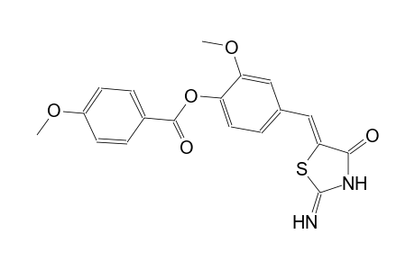 4-[(Z)-(2-imino-4-oxo-1,3-thiazolidin-5-ylidene)methyl]-2-methoxyphenyl 4-methoxybenzoate