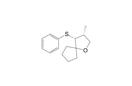 syn-(3R.4R)-3-Methyl-4-phenylsulfanyl-1-oxaspiro[4.4]nonane