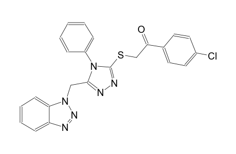 2-{[5-(1H-1,2,3-benzotriazol-1-ylmethyl)-4-phenyl-4H-1,2,4-triazol-3-yl]sulfanyl}-1-(4-chlorophenyl)ethanone
