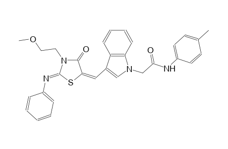 2-(3-{(E)-[(2Z)-3-(2-methoxyethyl)-4-oxo-2-(phenylimino)-1,3-thiazolidin-5-ylidene]methyl}-1H-indol-1-yl)-N-(4-methylphenyl)acetamide