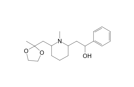 1-Methyl-2-(2-hydroxy-2-phenylethyl)-6-(2-ethylenedioxypropyl)piperidine
