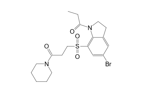 1H-indole, 5-bromo-2,3-dihydro-7-[[3-oxo-3-(1-piperidinyl)propyl]sulfonyl]-1-(1-oxopropyl)-