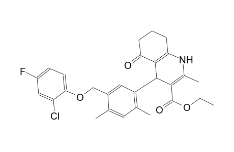 ethyl 4-{5-[(2-chloro-4-fluorophenoxy)methyl]-2,4-dimethylphenyl}-2-methyl-5-oxo-1,4,5,6,7,8-hexahydro-3-quinolinecarboxylate