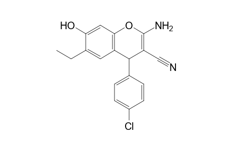 2-Amino-4-(4-chlorophenyl)-6-ethyl-7-hydroxy-4H-1-benzopyran-3-carbonitrile