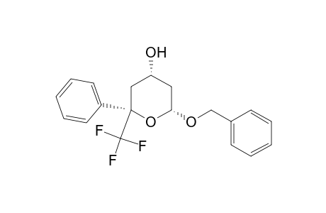 2H-Pyran-4-ol, tetrahydro-2-phenyl-6-(phenylmethoxy)-2-(trifluoromethyl)-, (2.alpha.,4.alpha.,6.alpha.)-(.+-.)-