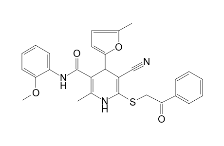 5-Cyano-2-methyl-4-(5-methyl-furan-2-yl)-6-(2-oxo-2-phenyl-ethylsulfanyl)-1,4-dihydro-pyridine-3-carboxylic acid (2-methoxy-phenyl)-amide