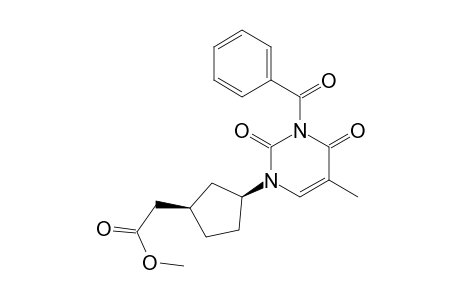 Methyl cis-3-[ 3'-benzoyl-1',2',3',4'-tetrahydro-5'-methyl-2',4'-dioxopyrimidin-1'-yl]cyclopentaneacetate