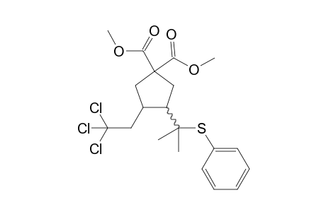Dimethyl-3-(2-(phenylthio)propan-2-yl)-4-(2,2,2-trichloroethyl)cyclopentane-1,1-dicarboxylate