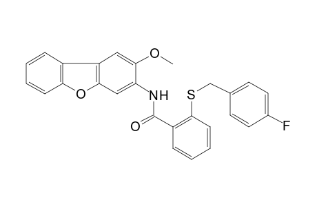 2-[(4-fluorobenzyl)sulfanyl]-N-(2-methoxydibenzo[b,d]furan-3-yl)benzamide