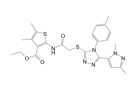 ethyl 2-[({[5-(1,3-dimethyl-1H-pyrazol-5-yl)-4-(4-methylphenyl)-4H-1,2,4-triazol-3-yl]sulfanyl}acetyl)amino]-4,5-dimethyl-3-thiophenecarboxylate