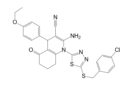 2-Amino-1-[5-[(4-chlorobenzyl)thio]-1,3,4-thiadiazol-2-yl]-5-keto-4-p-phenetyl-4,6,7,8-tetrahydroquinoline-3-carbonitrile