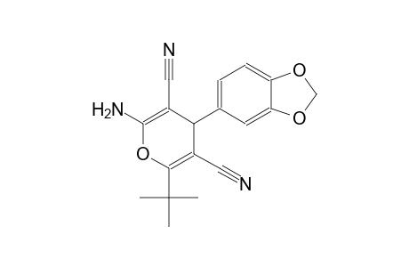 2-amino-4-(1,3-benzodioxol-5-yl)-6-tert-butyl-4H-pyran-3,5-dicarbonitrile