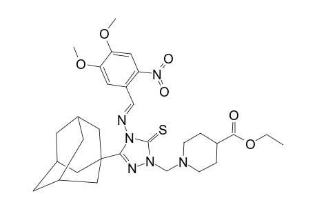 5-(1-ADAMANTYL)-4-(4,5-DIMETHOXY-2-NITROBENZYLIDENEAMINO)-2-(4-ETHOXYCARBONYL-1-PIPERIDYLMETHYL)-1,2,4-TRIAZOLINE-3-THIONE
