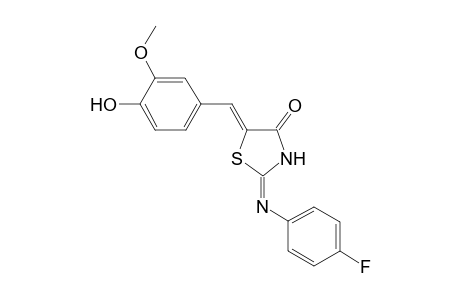 (5Z)-2-(4-fluoroanilino)-5-vanillylidene-2-thiazolin-4-one