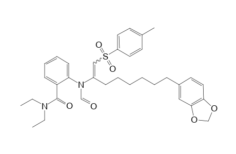 2-[N-Formyl-N-(2-(N,N-diethylamido)phenyl)amino]-1-tosyl-8-[3,4-(methylenedioxy)phenyl]octene
