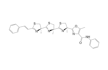 5-Methyl-2-[(4R)-4-methyl-2-[(4S)-4-methyl-2-[(4S)-4-methyl-2-[(E)-2-phenylethenyl]-5H-1,3-thiazol-4-yl]-5H-1,3-thiazol-4-yl]-5H-1,3-thiazol-4-yl]-N-phenyl-1,3-oxazole-4-carboxamide