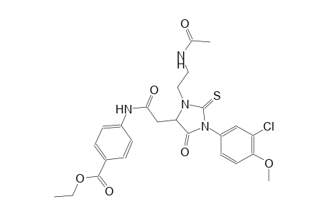 benzoic acid, 4-[[[3-[2-(acetylamino)ethyl]-1-(3-chloro-4-methoxyphenyl)-5-oxo-2-thioxo-4-imidazolidinyl]acetyl]amino]-, ethyl ester
