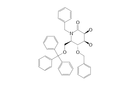 (+)-(3S,4R,5R,6R)-1-BENZYL-5-(BENZYLOXY)-3,4-DIHYDROXY-6-[(TRITYLOXY)-METHYL]-PIPERIDIN-2-ONE